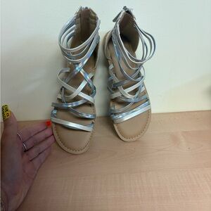 Cat & Jack Tan and Silver Kids Sandals